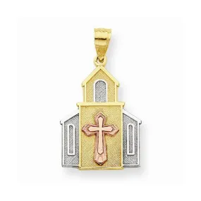 10k Gold Two-tone Church Pendant 10k Gold Two-tone Church Pendant