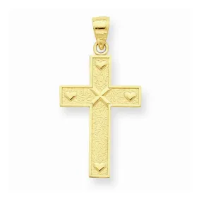 10k Yellow Gold Cross with God Loves Me on Reverse Pendant 10k Yellow Gold Cross with God Loves Me on Reverse Pendant
