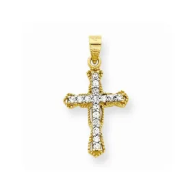 10k Yellow Gold CZ Cross Pendant 10k Yellow Gold CZ Cross Pendant