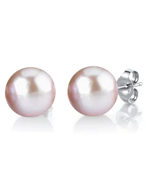 11mm Pink Freshwater Round Pearl Stud Earrings 11mm Pink Freshwater Round Pearl Stud Earrings