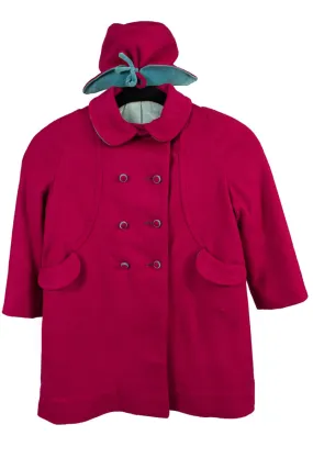 1950s Schiaparelli Vintage Childrens Pink Coat & Hat 1950s Schiaparelli Vintage Childrens Pink Coat & Hat