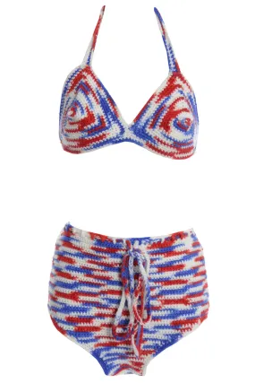 1960s Handmade Crochet Vintage Bathing Suit 2 Pc Swimsuit 1960s Handmade Crochet Vintage Bathing Suit 2 Pc Swimsuit