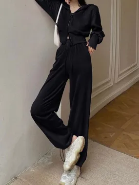 2 Pcs Women's Long Sleeve Solid Color Pants Set S 484859 2 Pcs Women's Long Sleeve Solid Color Pants Set S 484859