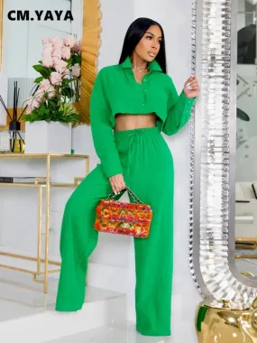 2 Piece Set Women Long Sleeve Mini Shirt and Wide Leg Straight Pants 457238 2 Piece Set Women Long Sleeve Mini Shirt and Wide Leg Straight Pants 457238