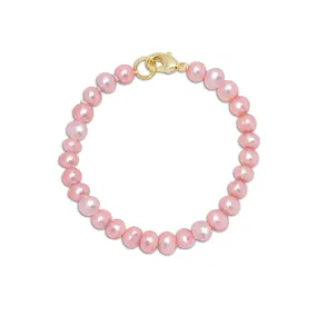 4.5" Pink Freshwater Pearl Strand Bracelet (Baby) 4.5" Pink Freshwater Pearl Strand Bracelet (Baby)