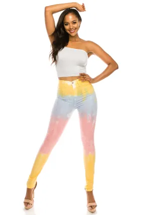 4632 Super High Waisted Tie Dye Skinny Jeans 4632 Super High Waisted Tie Dye Skinny Jeans