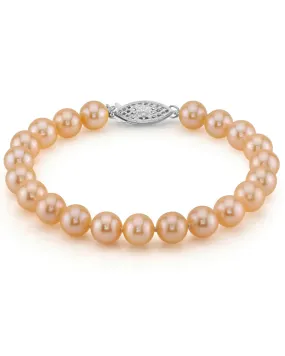 7.0-7.5mm Peach Freshwater Pearl Bracelet - AAA Quality 7.0-7.5mm Peach Freshwater Pearl Bracelet - AAA Quality