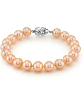 8.0-8.5mm Peach Freshwater Pearl Bracelet - AAA Quality 8.0-8.5mm Peach Freshwater Pearl Bracelet - AAA Quality