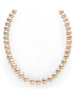 9.5-10.5mm Peach Freshwater Pearl Necklace - AAAA Quality 9.5-10.5mm Peach Freshwater Pearl Necklace - AAAA Quality