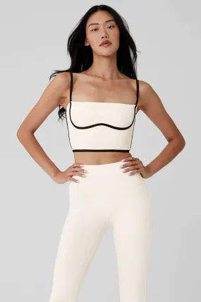 Airbrush Streamlined Bra Tank - Ivory/Black Airbrush Streamlined Bra Tank - Ivory/Black