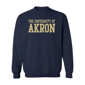 Akron Zips Basic Block Crewneck Sweatshirt - Navy Akron Zips Basic Block Crewneck Sweatshirt - Navy