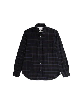 Algot Relaxed Textured Check Shirt - Navy Algot Relaxed Textured Check Shirt - Navy