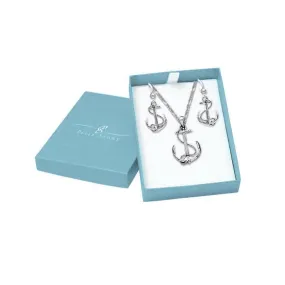 Anchor of Peace Pendant Earrings Chain with Jewelry Gift Box Set SET072 Anchor of Peace Pendant Earrings Chain with Jewelry Gift Box Set SET072
