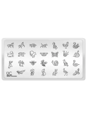 Animal Flourishes - Uber Chic Mini Stamping Plate Animal Flourishes - Uber Chic Mini Stamping Plate