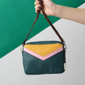 Animal Print Tiger Mini Bag Teal & Mustard Animal Print Tiger Mini Bag Teal & Mustard