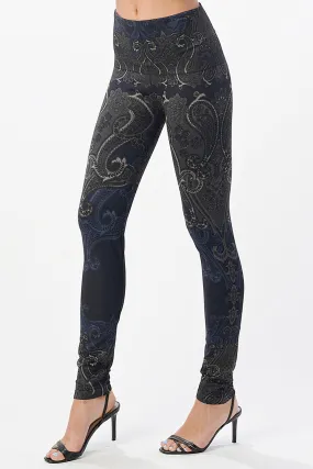 B4292CE High Waist Full Length Legging with Paisley Print B4292CE High Waist Full Length Legging with Paisley Print