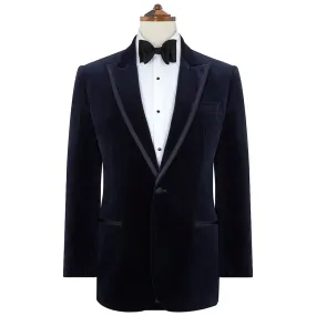 Balinteer Navy Velvet Jacket Balinteer Navy Velvet Jacket