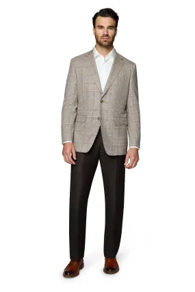 Berragamo Wool Sport Coat Modern Fit - Tan Plaid Berragamo Wool Sport Coat Modern Fit - Tan Plaid