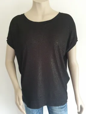Black Slouchy  Shimmer Tee Black Slouchy  Shimmer Tee