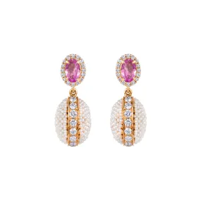 Bombay Oval Earrings - Pink Sapphire Bombay Oval Earrings - Pink Sapphire