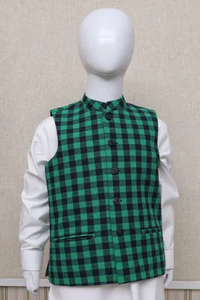 Boy Check Waistcoat Green Boy Check Waistcoat Green