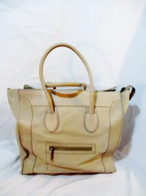 CELINE PARIS ITALY Leather MEDIUM SHOPPER Tote Bag TAUPE BROWN BEIGE CELINE PARIS ITALY Leather MEDIUM SHOPPER Tote Bag TAUPE BROWN BEIGE