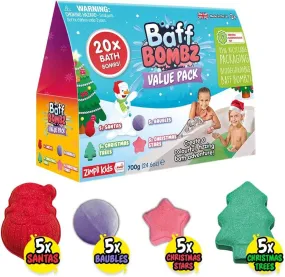CHRISTMAS BAFF BOMBZ - 20 BATH BOMB VALUE PACK CHRISTMAS BAFF BOMBZ - 20 BATH BOMB VALUE PACK