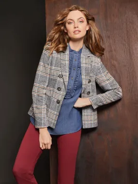 Classic Plaid Double Breasted Jacket Classic Plaid Double Breasted Jacket