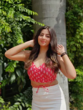 Cotton Tie-Up Wrap Top Cotton Tie-Up Wrap Top