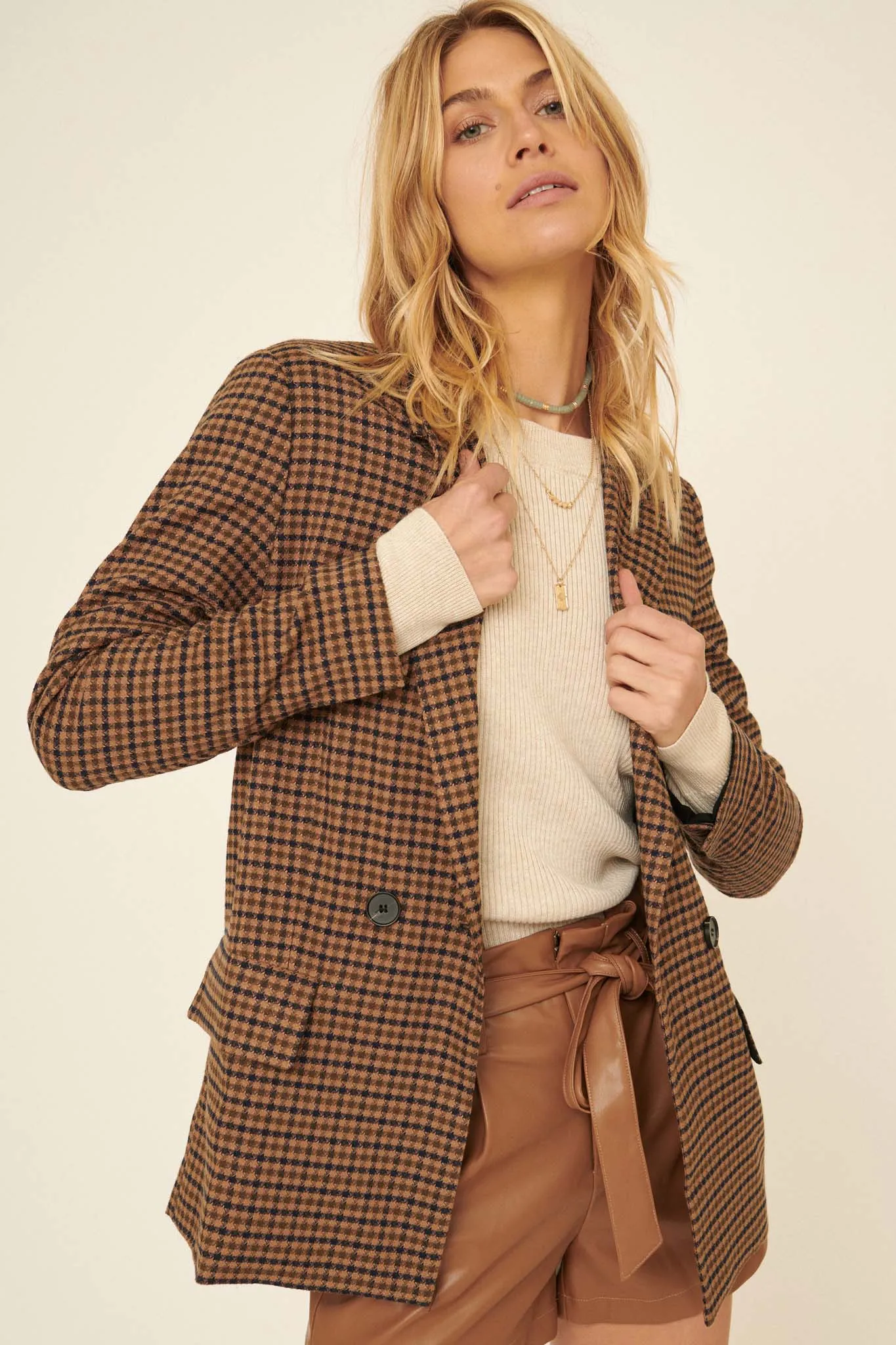 Down To Business Plaid Blazer