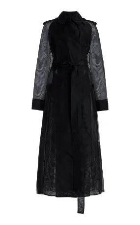 Eithne Sheer Trench Coat in Black Silk Organza Eithne Sheer Trench Coat in Black Silk Organza