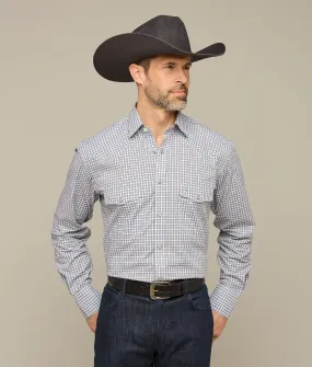 El Paso Plaids :: Black And Iceberg Bordered Box Check El Paso Plaids :: Black And Iceberg Bordered Box Check