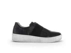 GABOR Black Leather Slip On Trainer 33627 GABOR Black Leather Slip On Trainer 33627