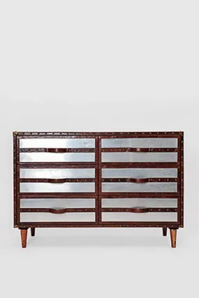 HEXA CHEST OF DRAWERS - ALUMINIUM AND LEATHER HEXA CHEST OF DRAWERS - ALUMINIUM AND LEATHER