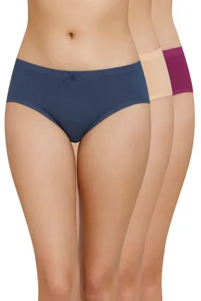 Inner Elastic Solid Mid Rise Hipster Panty (Pack of 3) Inner Elastic Solid Mid Rise Hipster Panty (Pack of 3)