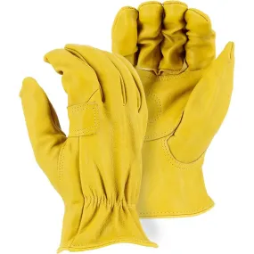 Leather Drivers Glove - A-Grade Goatskin Double Palm, Keystone Thumb, Shirred Back, Majestic (PK 12 Pairs) Leather Drivers Glove - A-Grade Goatskin Double Palm, Keystone Thumb, Shirred Back, Majestic (PK 12 Pairs)