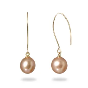 Lilac Freshwater Pearl Earrings in Gold - 9-10mm Lilac Freshwater Pearl Earrings in Gold - 9-10mm