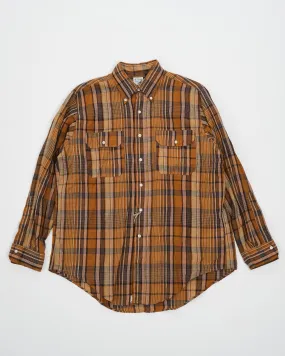 LINEN BUTTON DOWN SAFARI SHIRT ORANGE CHECK LINEN BUTTON DOWN SAFARI SHIRT ORANGE CHECK