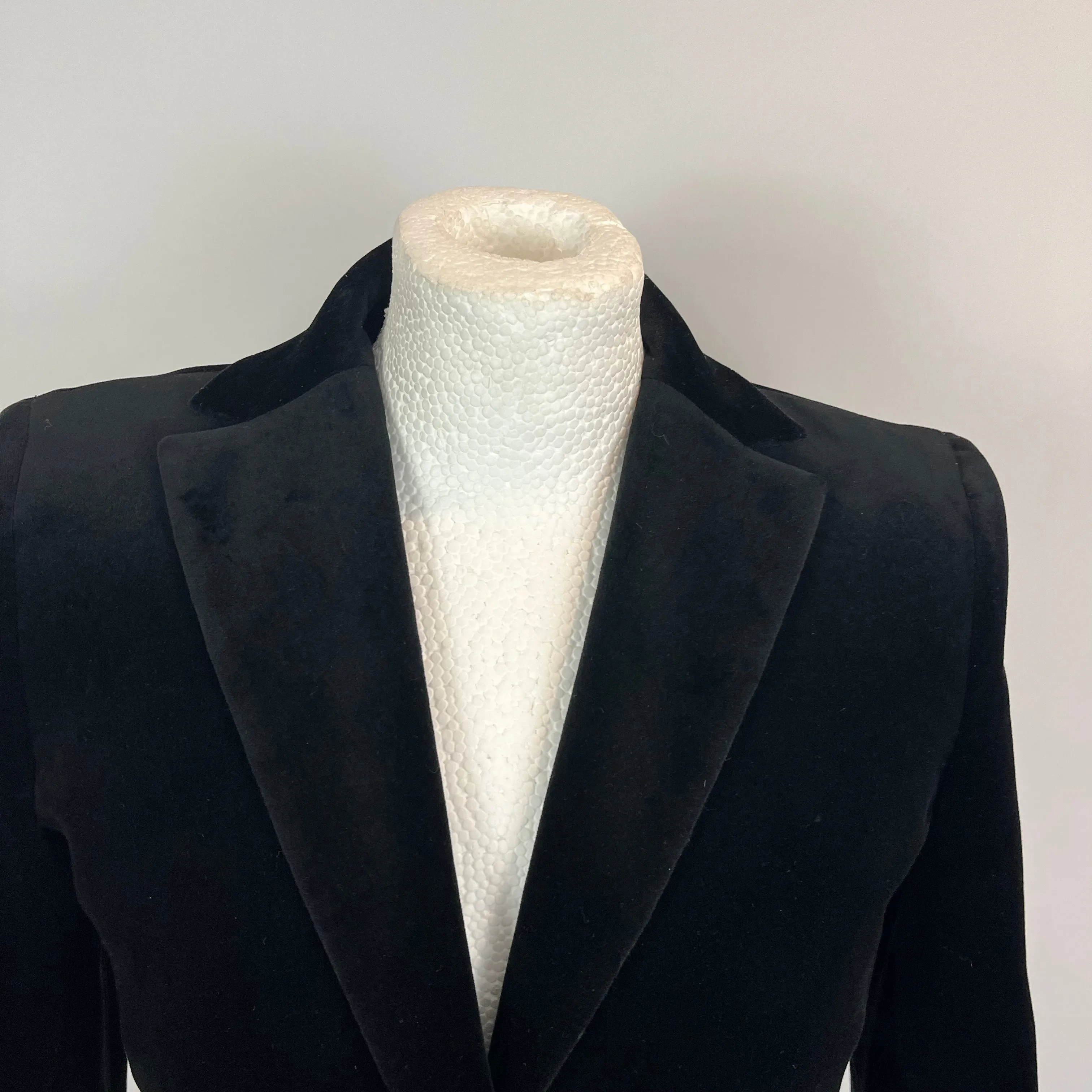 Max Mara Black Stretch Cotton Velvet Jacket S