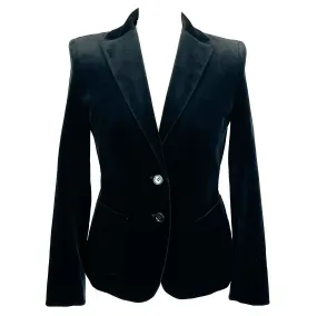 Max Mara Black Stretch Cotton Velvet Jacket S Max Mara Black Stretch Cotton Velvet Jacket S