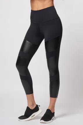 Medium Compression Tri Block Waisted Leggings Black Medium Compression Tri Block Waisted Leggings Black