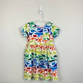 Mini Boden Rainbow Animals Fun Jersey Dress 6-7 Mini Boden Rainbow Animals Fun Jersey Dress 6-7
