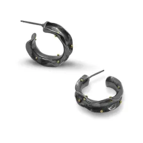 Nichole Collins - Fold Formed Hoop Earrings with 18k Gold Rivets #H209B Nichole Collins - Fold Formed Hoop Earrings with 18k Gold Rivets #H209B