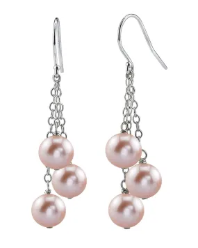Pink Freshwater Pearl Cluster Earrings Pink Freshwater Pearl Cluster Earrings