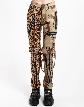 SPLIT LEG BONDAGE PANT LEOPARD AND SAND CAMO SPLIT LEG BONDAGE PANT LEOPARD AND SAND CAMO