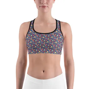 Spring Floral Royal Sports Bra for women, Workout Bra, Athletic Bras Spring Floral Royal Sports Bra for women, Workout Bra, Athletic Bras