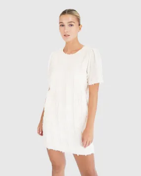 Star Child Textured Mini Dress - Off-White Star Child Textured Mini Dress - Off-White