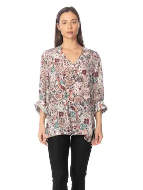 Tianello  "Unity" Print  Washable Silk "Diva' Blouse Tianello  "Unity" Print  Washable Silk "Diva' Blouse