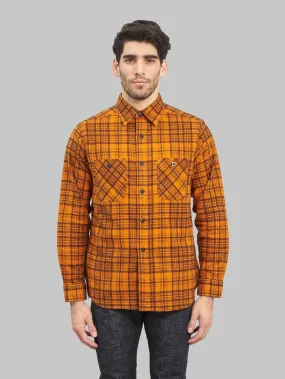 Trophy Clothing Machine Signal Check Shirt Orange Trophy Clothing Machine Signal Check Shirt Orange
