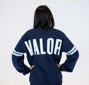 Valor Embossed Puff Print Crew Neck Sweatshirt - Navy Valor Embossed Puff Print Crew Neck Sweatshirt - Navy